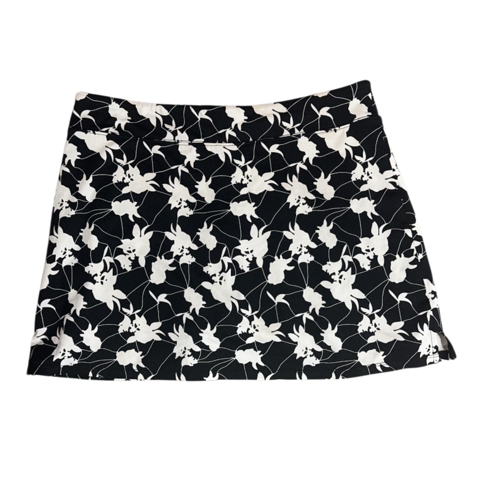 Tranquility by Colorado Clothing Black & White Floral A-Line Mini Skirt
